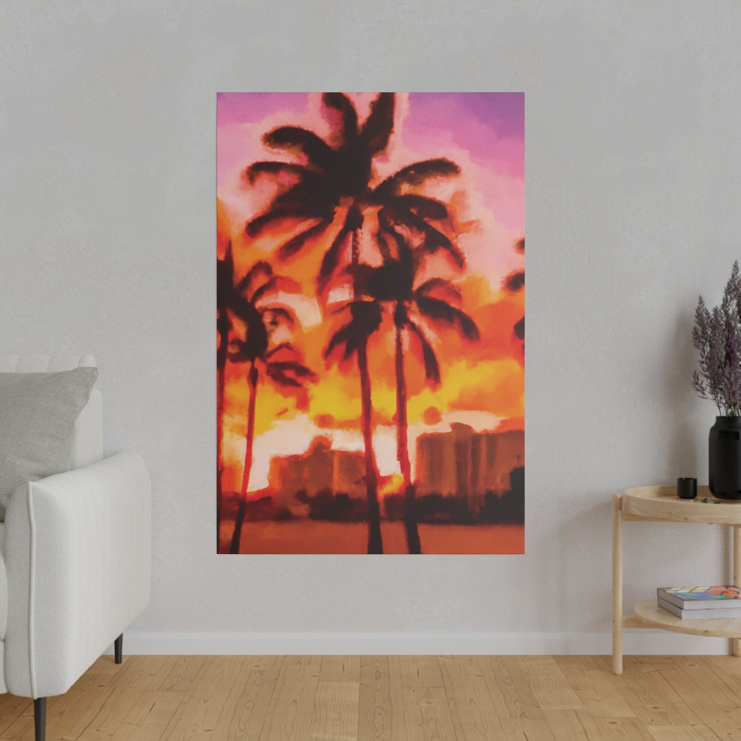 4698F - Miami Beach Sunset Painting Print | Miami | Beach | Sunset | Poster | Home Decor | Wall Art | Canvas