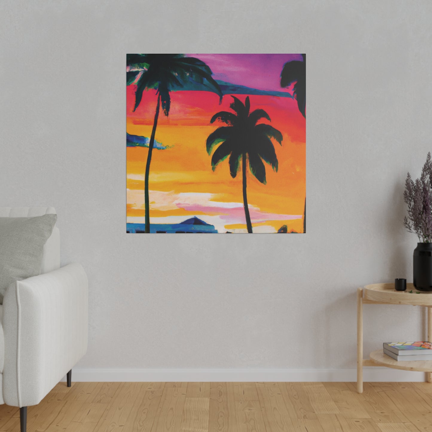 7785F - Miami Beach Sunset Painting Print | Miami | Beach | Sunset | Poster | Home Decor | Wall Art | Canvas