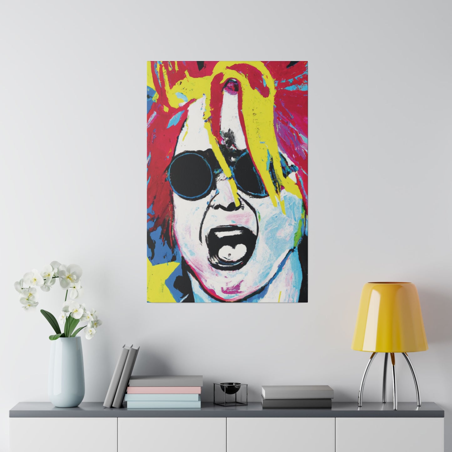 9456X - Rockstar Painting Print | Face | Abstract | Poster | Home Decor | Wall Art | Music Art | Canvas