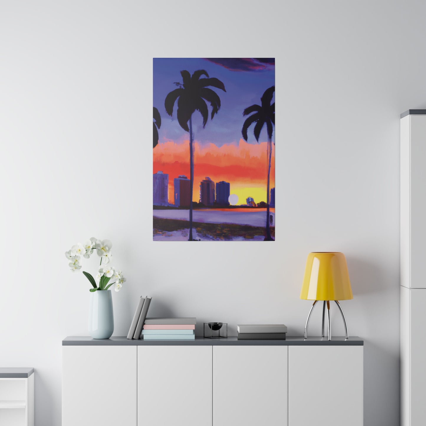 6829T - Miami Beach Sunset Painting Print | Miami | Beach | Sunset | Poster | Home Decor | Wall Art | Canvas