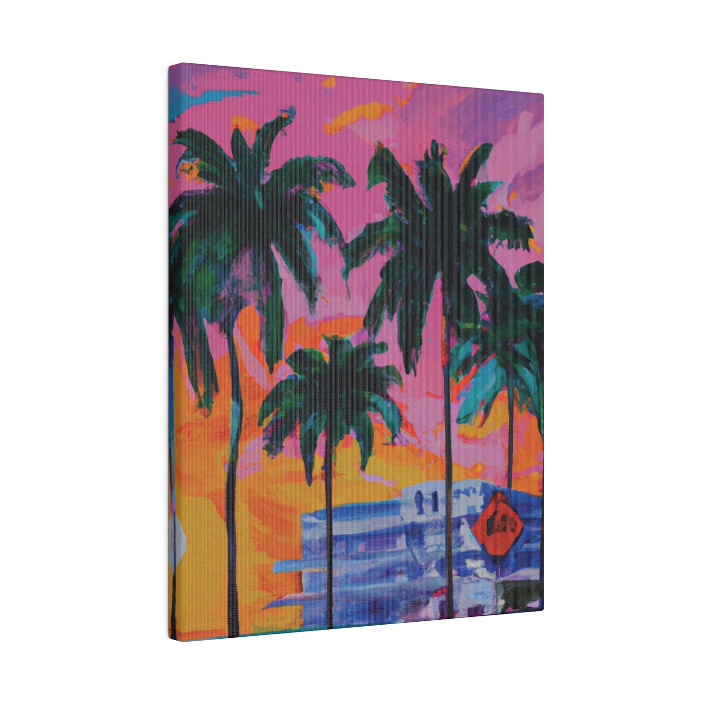 5487P - Miami Beach Sunset Painting Print | Miami | Beach | Sunset | Poster | Home Decor | Wall Art | Canvas