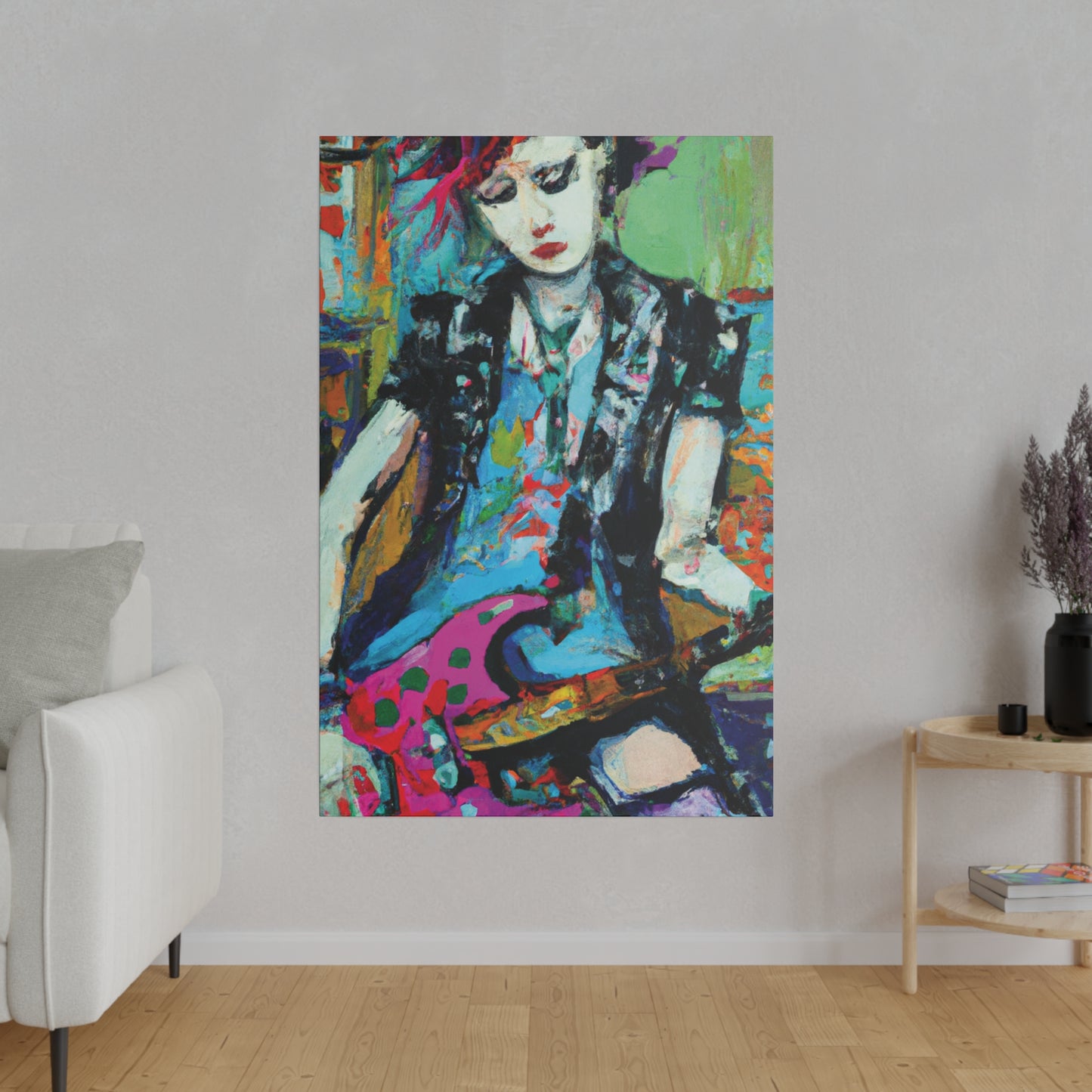 8725A - Rockstar Oil Painting Style Print | Poster | Home Decor | Wall Art | Music Art | Canvas