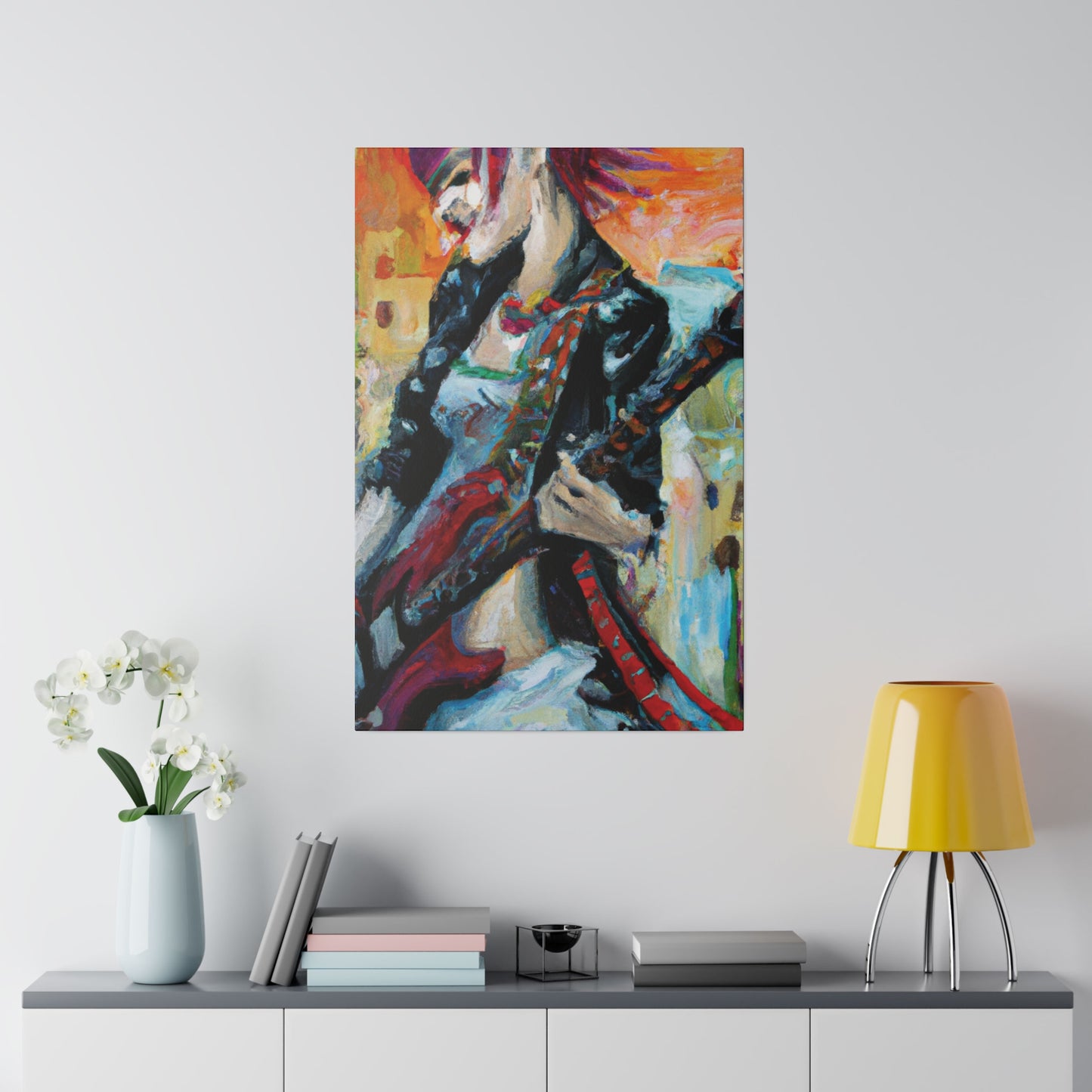 732X - Rockstar Oil Painting Style Print | Poster | Home Decor | Wall Art | Music Art | Canvas