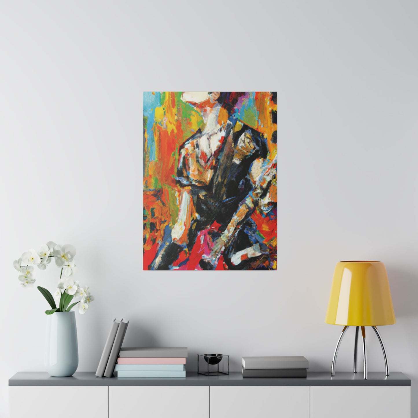 5867V - Rockstar Oil Painting Style Print | Poster | Home Decor | Wall Art | Music Art | Canvas