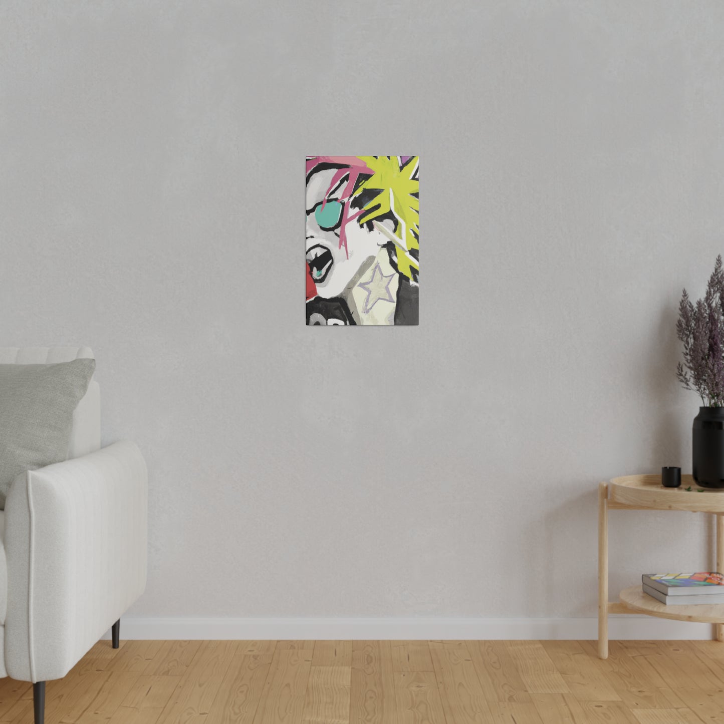 9589K - Rockstar Painting Print | Face | Abstract | Poster | Home Decor | Wall Art | Music Art | Canvas