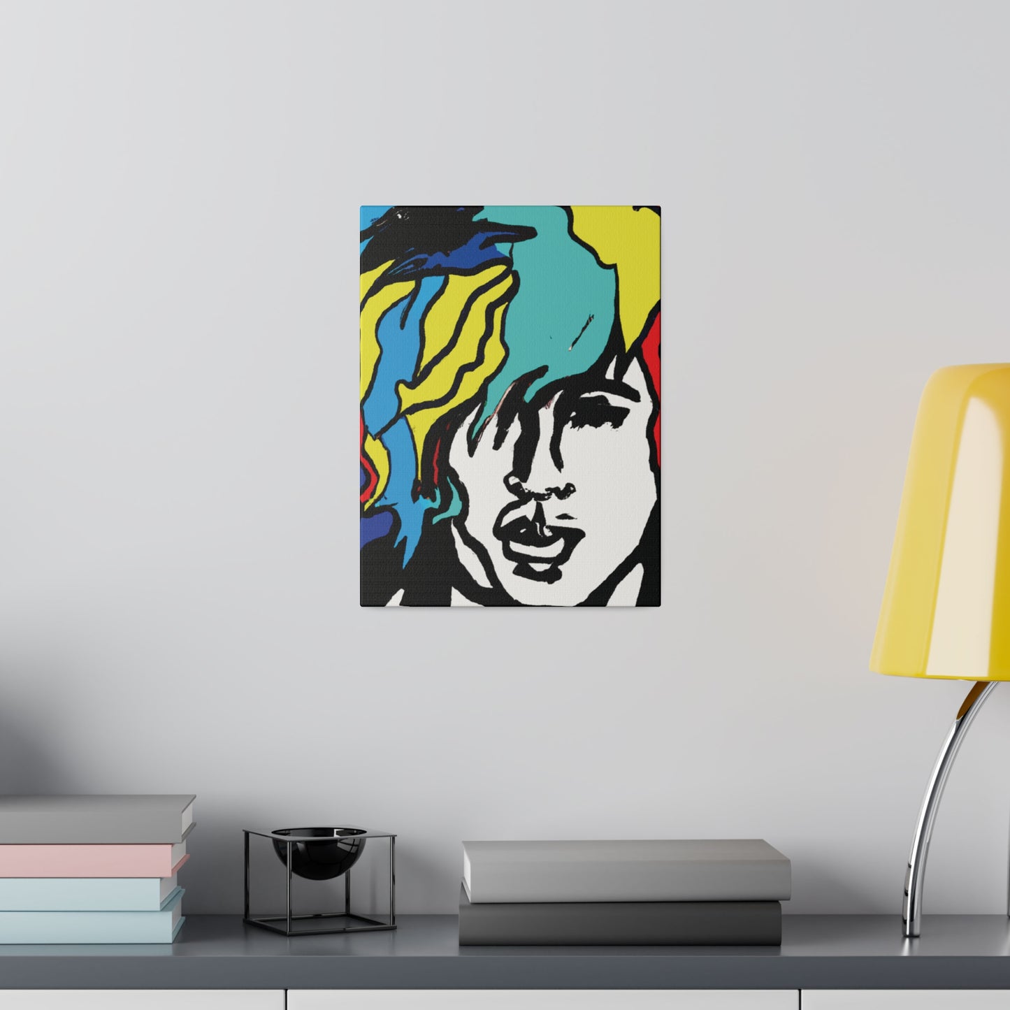 7456M - Rockstar Painting Print | Face | Abstract | Poster | Home Decor | Wall Art | Music Art | Canvas