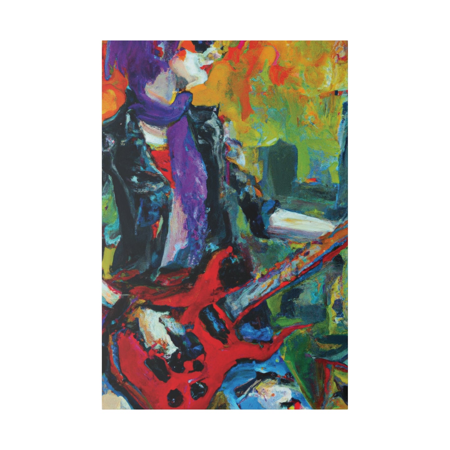 9823K - Rockstar Oil Painting Style Print | Poster | Home Decor | Wall Art | Music Art | Canvas