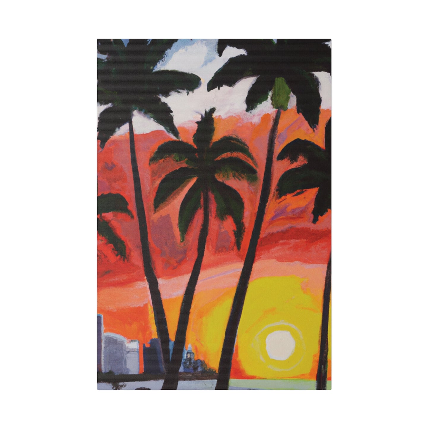 3556V - Miami Beach Sunset Painting Print | Miami | Beach | Sunset | Poster | Home Decor | Wall Art | Canvas