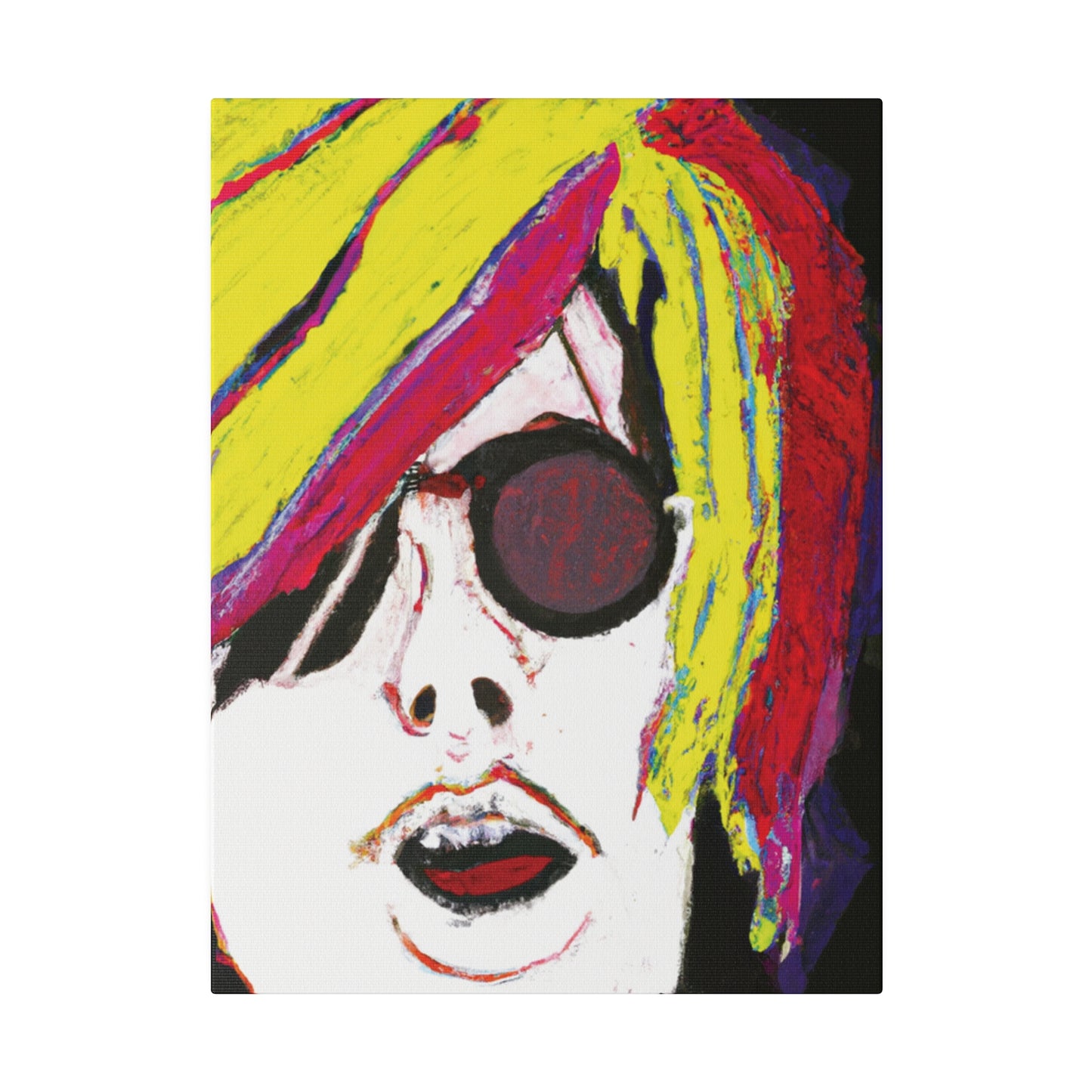 1273Y - Rockstar Painting Print | Face | Abstract | Poster | Home Decor | Wall Art | Music Art | Canvas