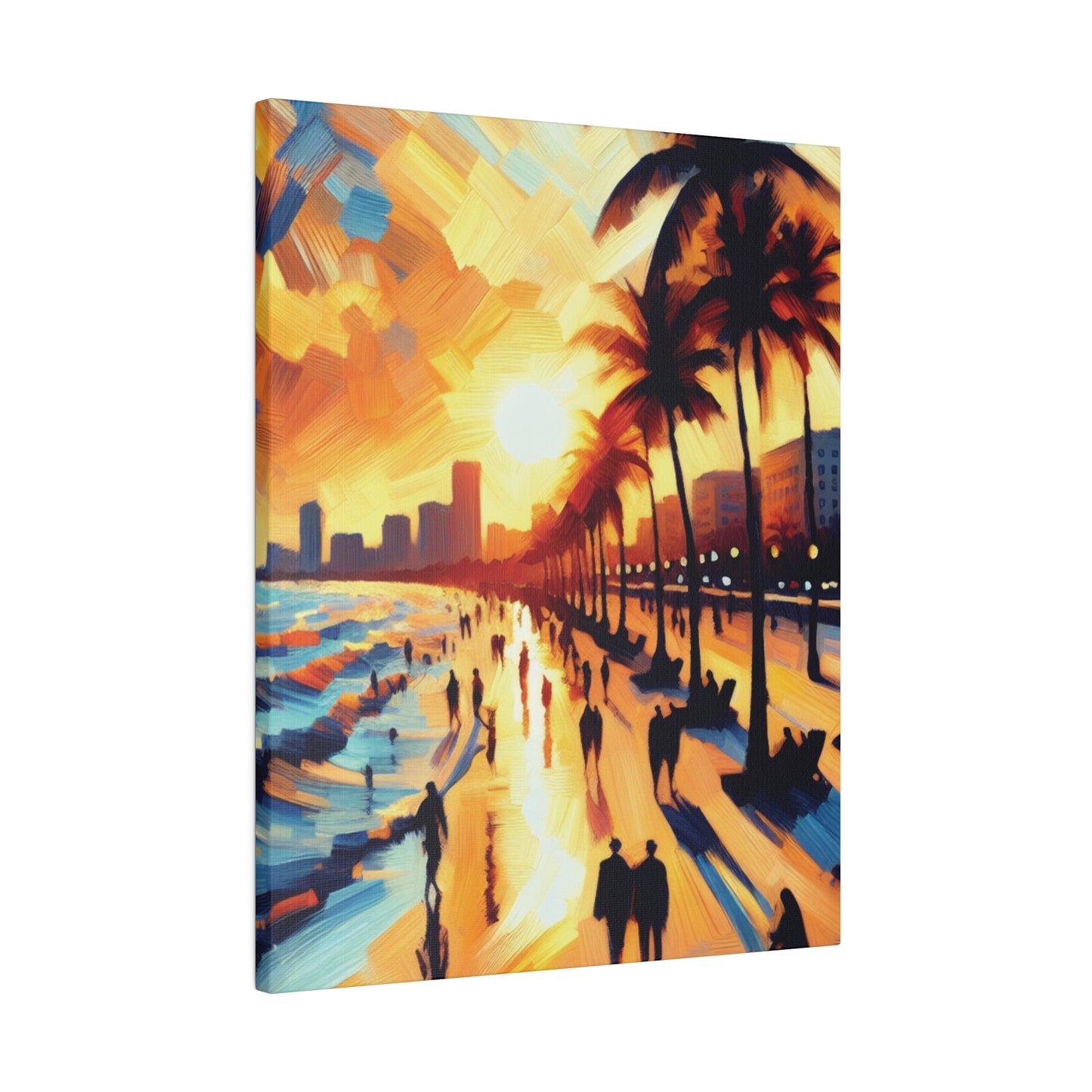 7846G - Miami Beach Sunset Painting Print | Miami | Beach | Sunset | Poster | Home Decor | Wall Art | Canvas