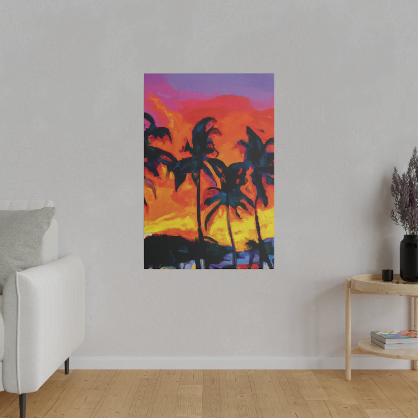 7487R - Miami Beach Sunset Painting Print | Miami | Beach | Sunset | Poster | Home Decor | Wall Art | Canvas