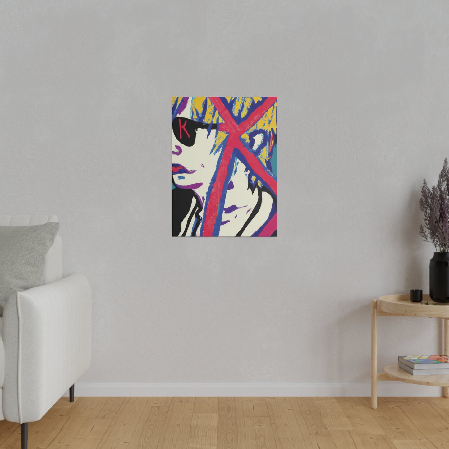 2460Y - Rockstar Painting Print | Face | Abstract | Poster | Home Decor | Wall Art | Music Art | Canvas