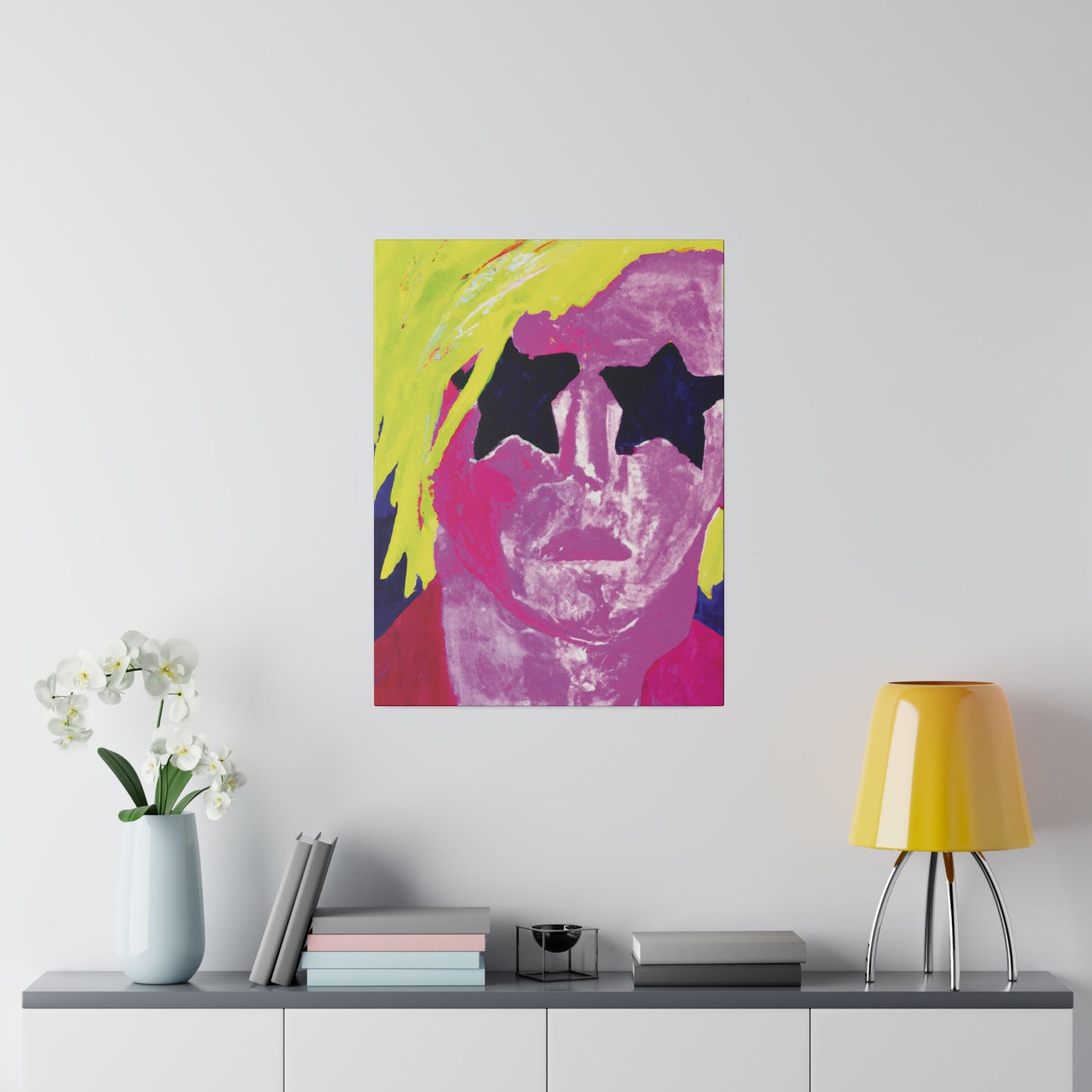 7563W - Rockstar Painting Print | Face | Abstract | Poster | Home Decor | Wall Art | Music Art | Canvas