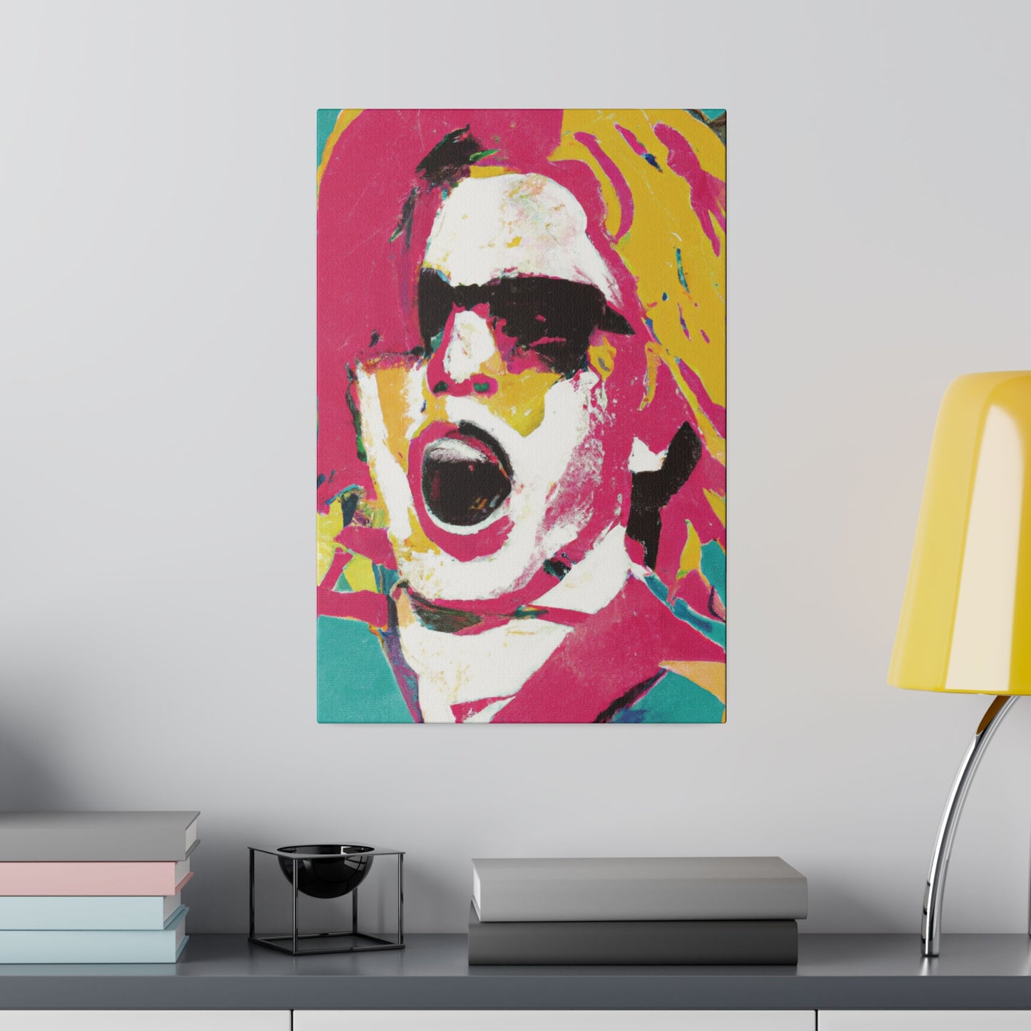 9342P - Rockstar Painting Print | Face | Abstract | Poster | Home Decor | Wall Art | Music Art | Canvas