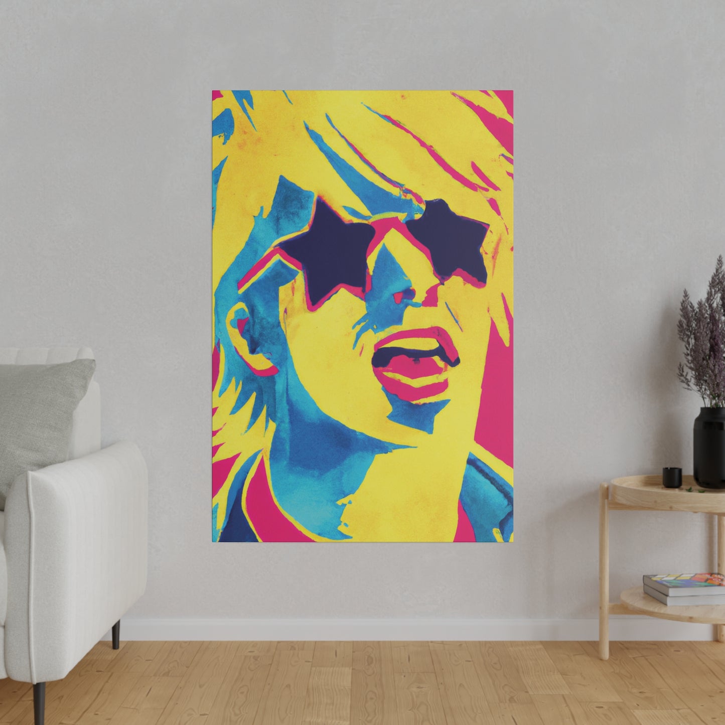 7392X - Rockstar Painting Print | Face | Abstract | Poster | Home Decor | Wall Art | Music Art | Canvas