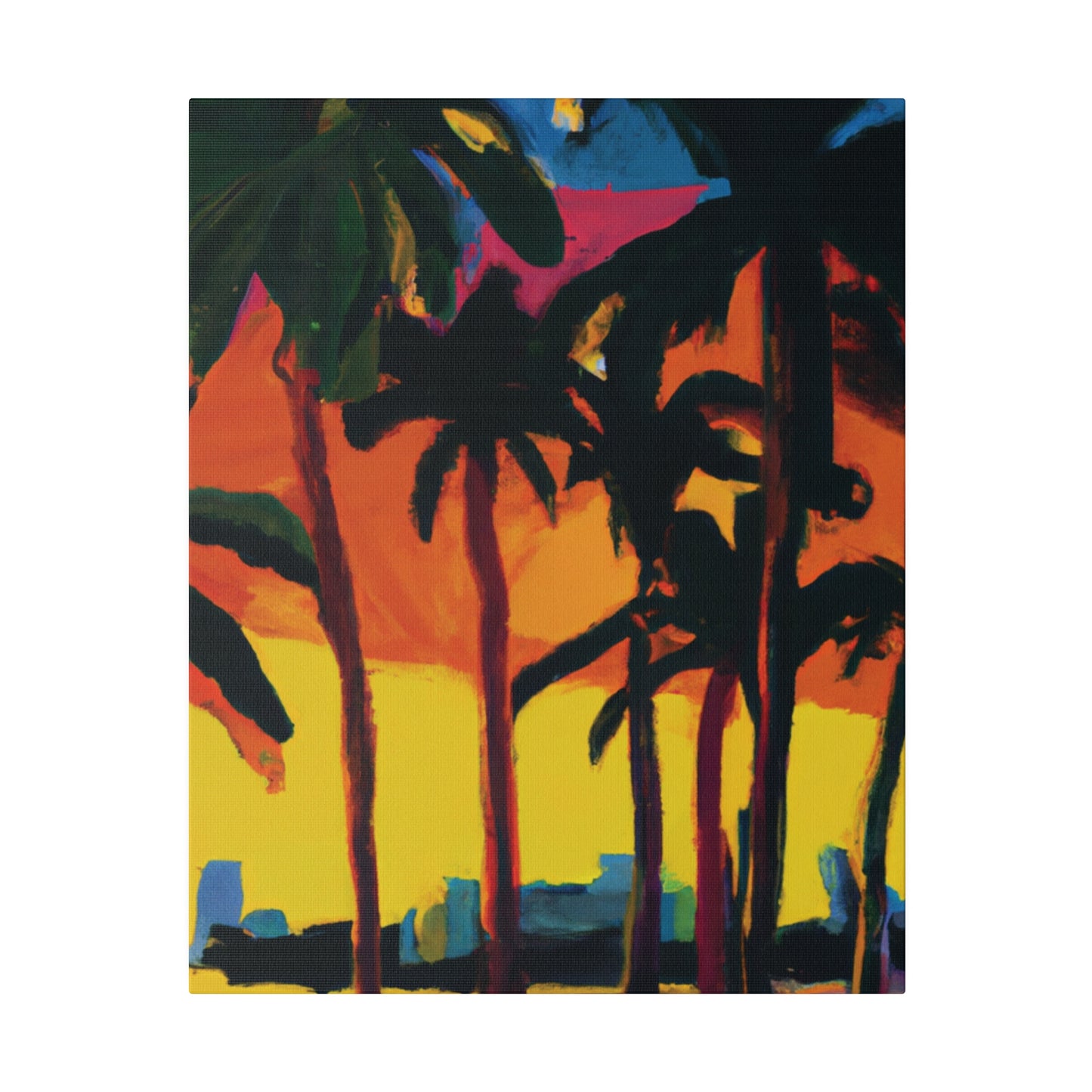 7398G - Miami Beach Sunset Painting Print | Miami | Beach | Sunset | Poster | Home Decor | Wall Art | Canvas