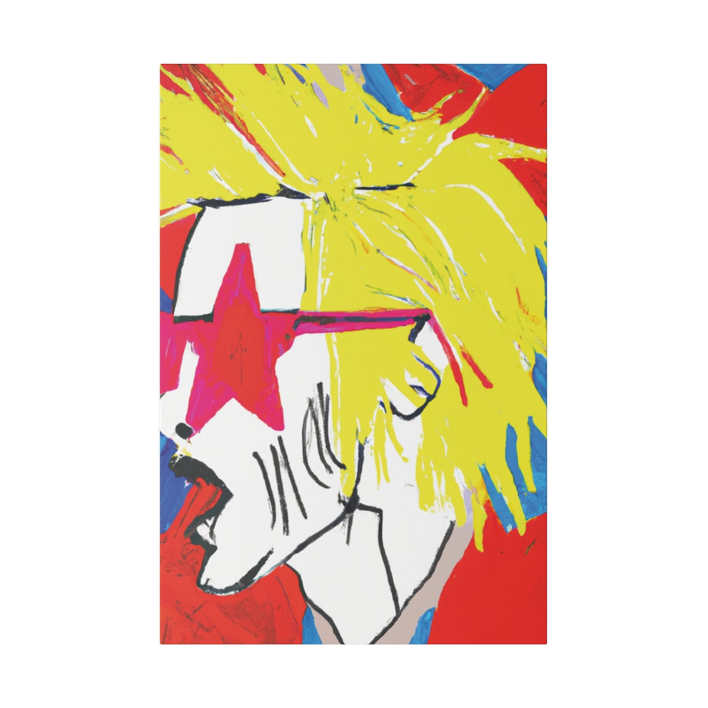 6719V - Rockstar Painting Print | Face | Abstract | Poster | Home Decor | Wall Art | Music Art | Canvas