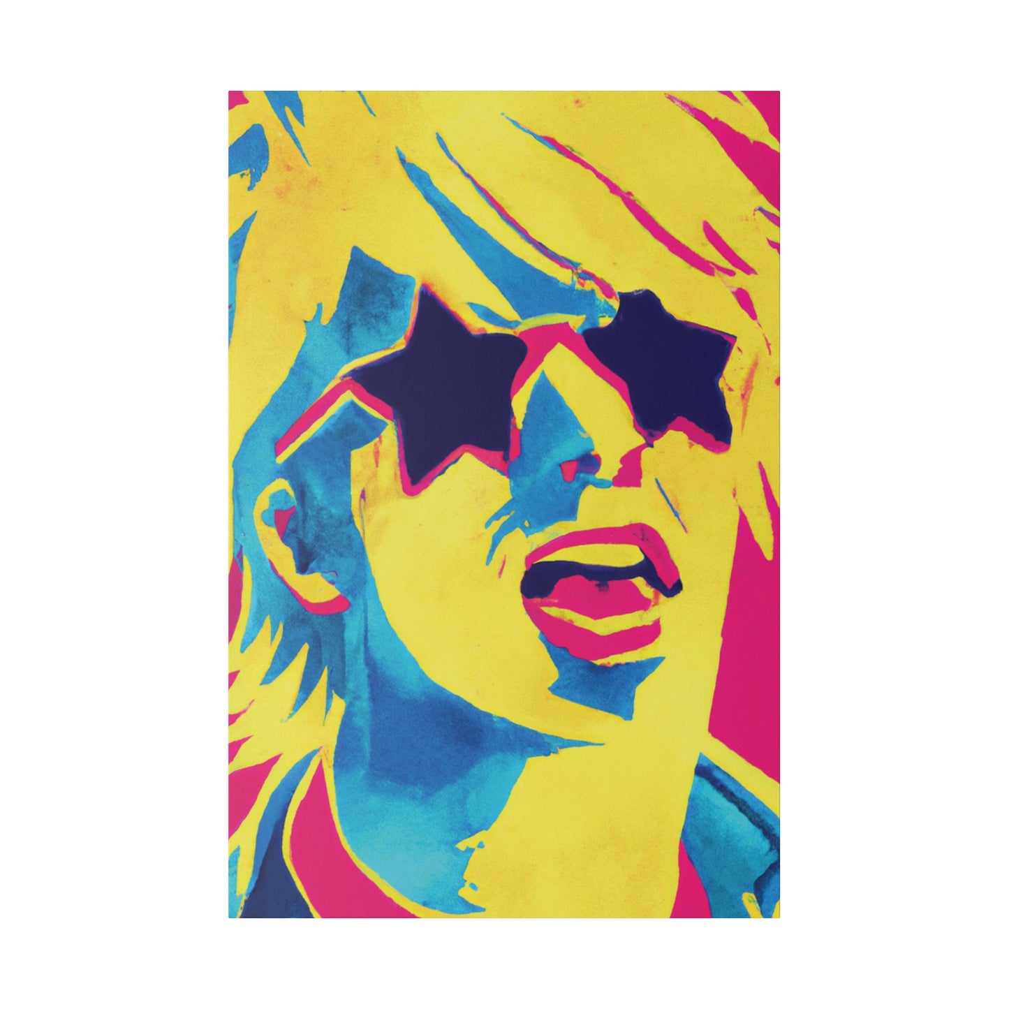 7392X - Rockstar Painting Print | Face | Abstract | Poster | Home Decor | Wall Art | Music Art | Canvas