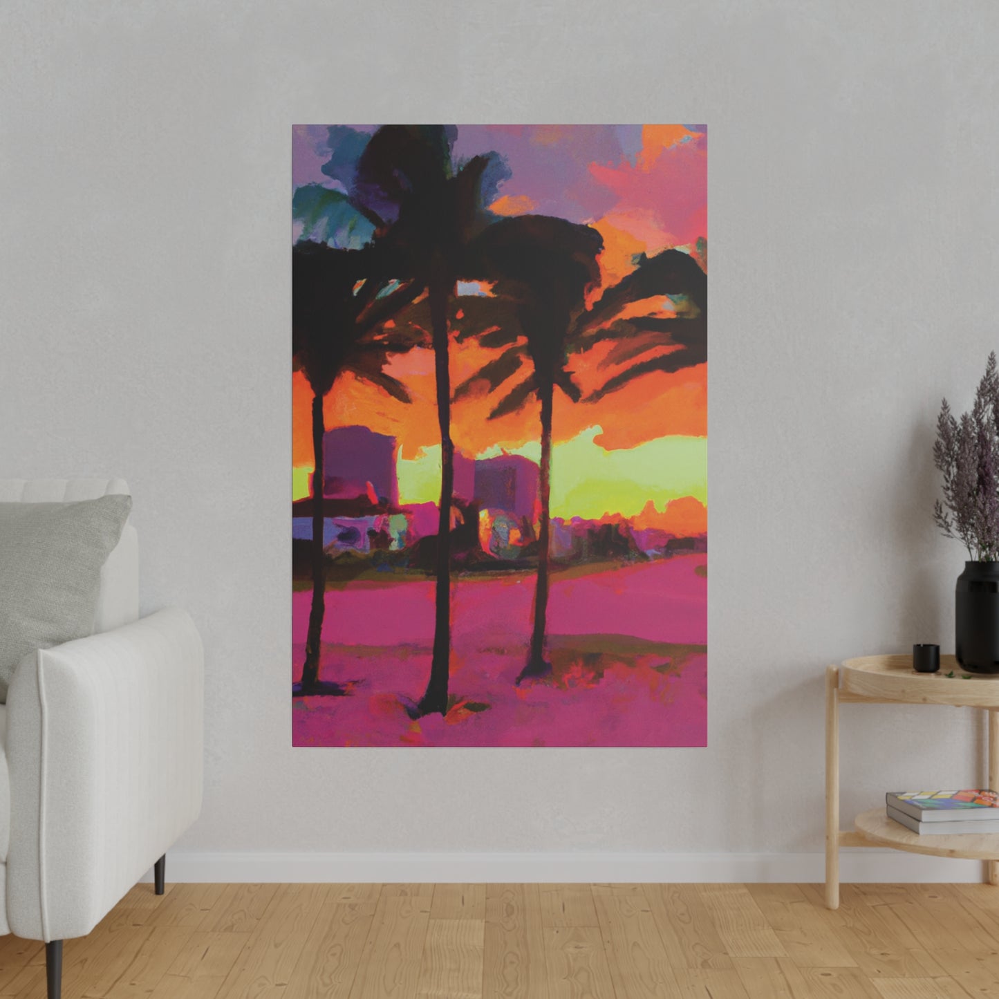 4596G - Miami Beach Sunset Painting Print | Miami | Beach | Sunset | Poster | Home Decor | Wall Art | Canvas