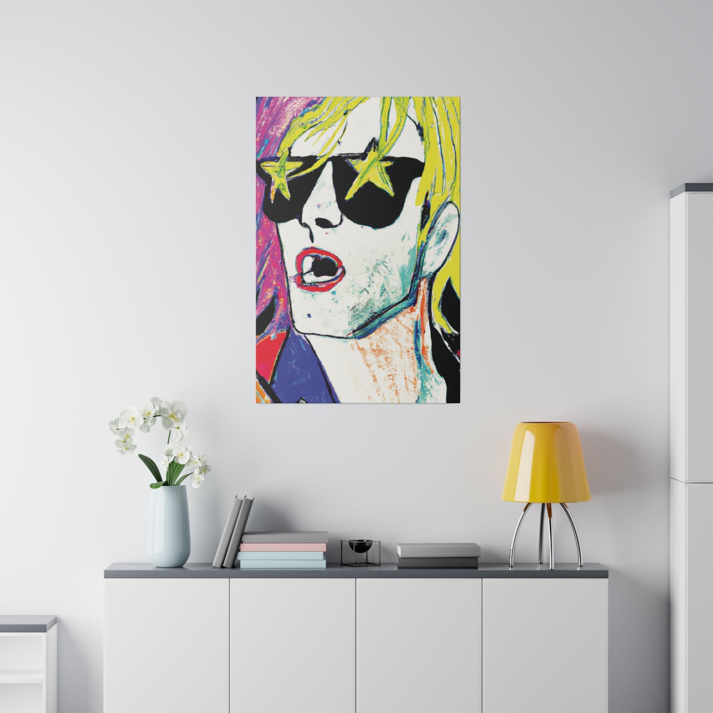 6152H - Rockstar Painting Print | Face | Abstract | Poster | Home Decor | Wall Art | Music Art | Canvas