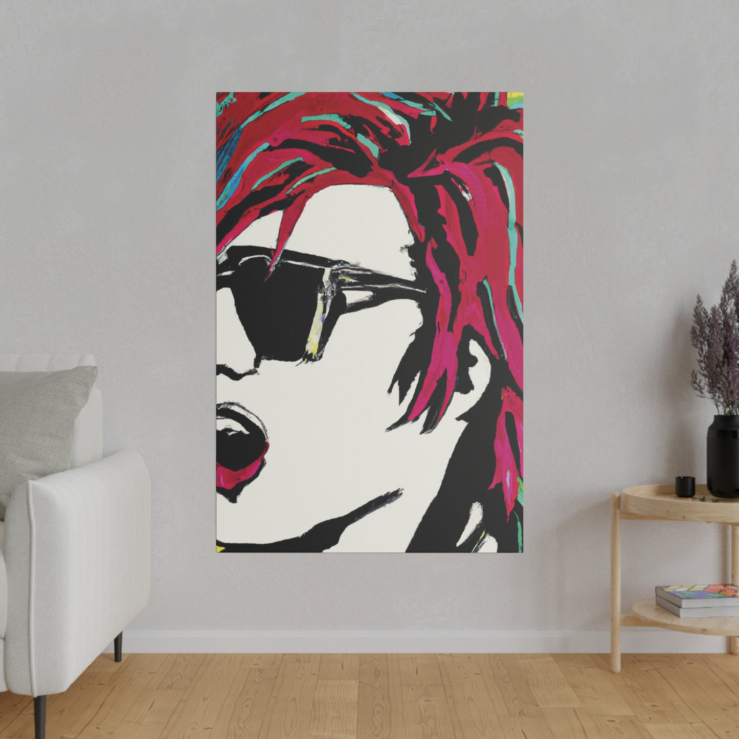 7835B - Rockstar Painting Print | Face | Abstract | Poster | Home Decor | Wall Art | Music Art | Canvas