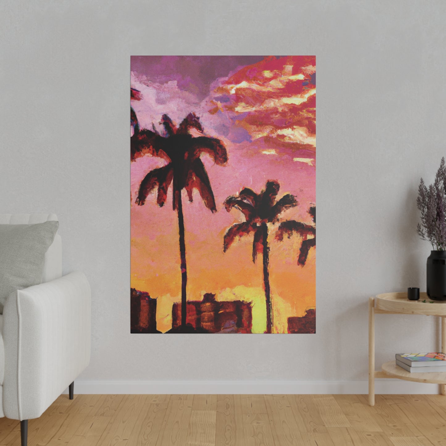 7485A - Miami Beach Sunset Painting Print | Miami | Beach | Sunset | Poster | Home Decor | Wall Art | Canvas