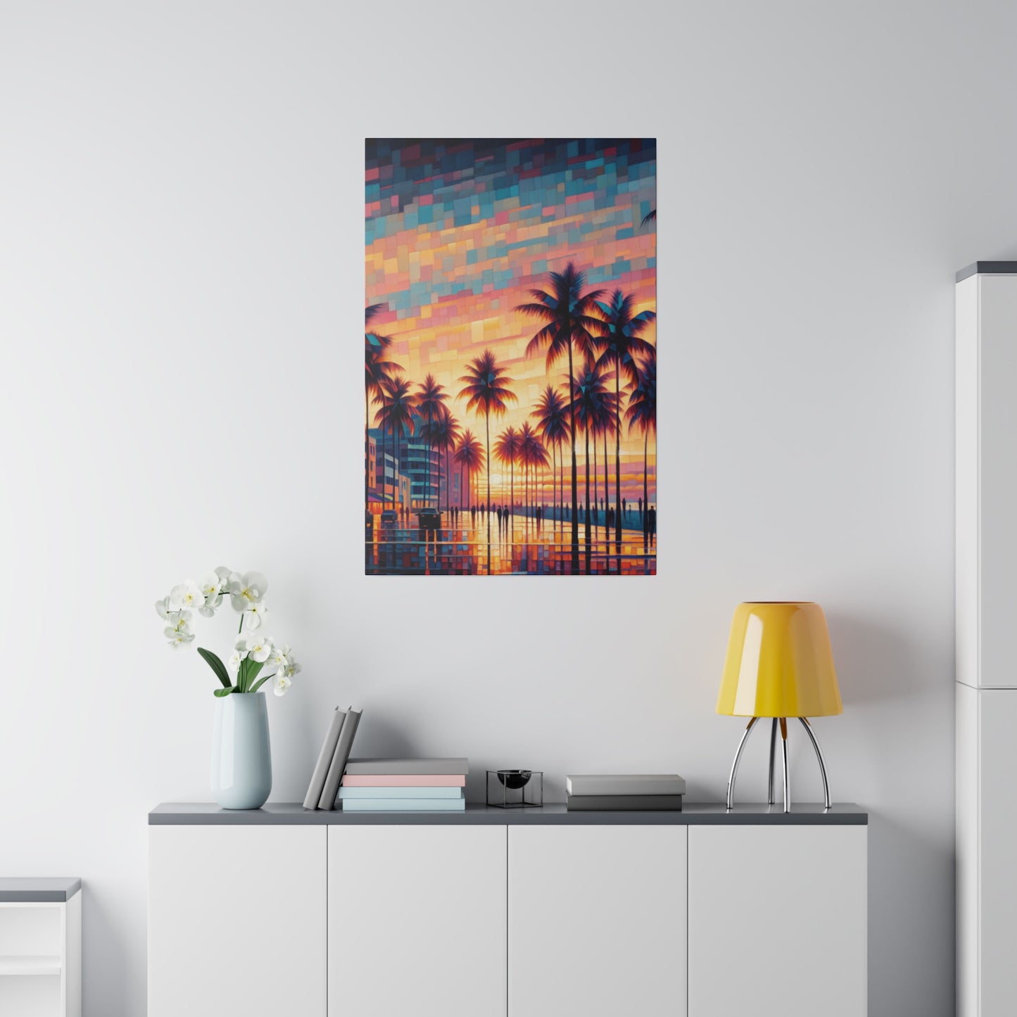 8263Z - miami beach art, sunset background, ocean art work, beach art work, sunset designs, miami beach painting, miami beach print