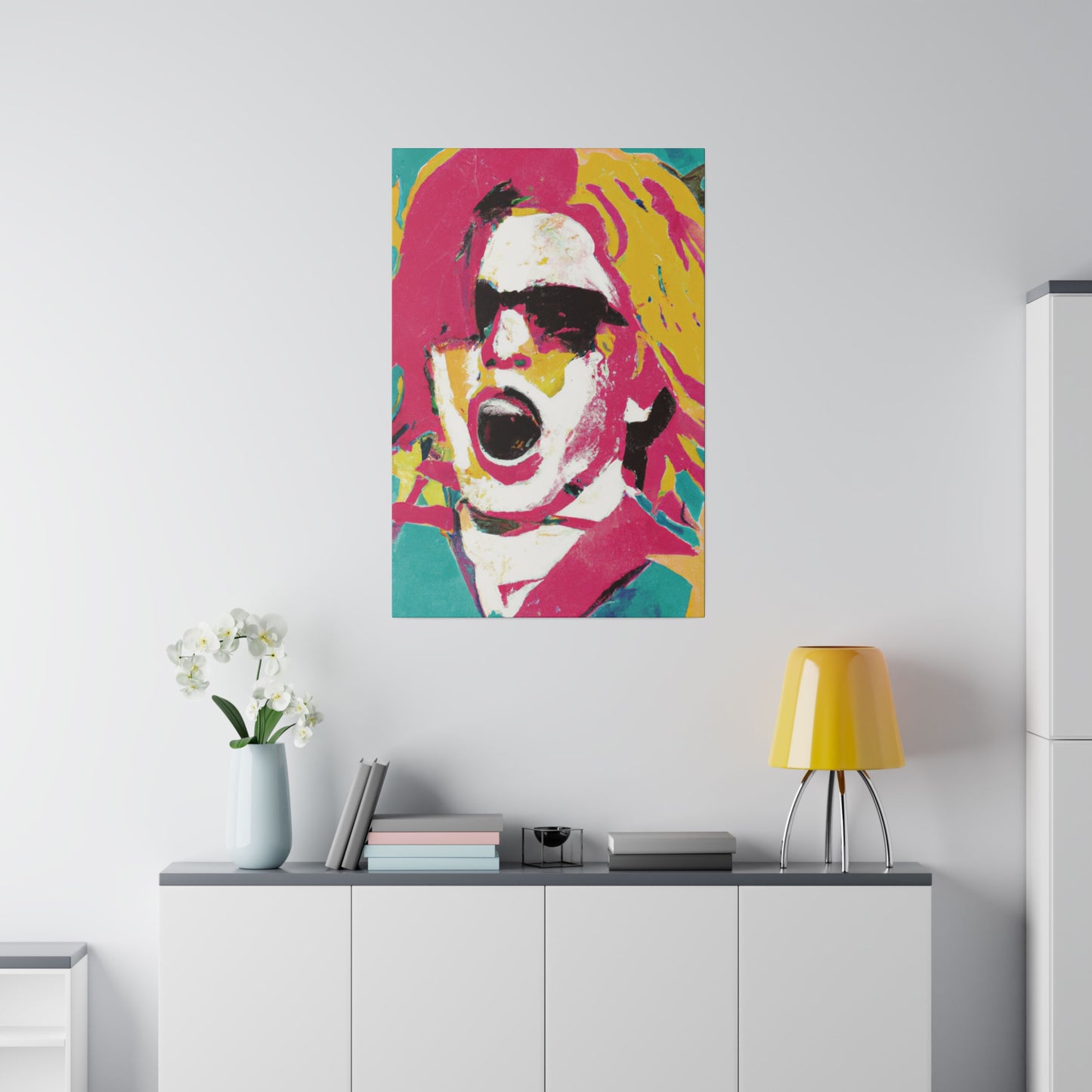 9342P - Rockstar Painting Print | Face | Abstract | Poster | Home Decor | Wall Art | Music Art | Canvas