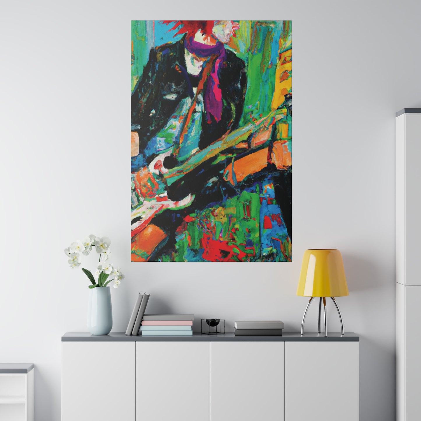 6595X - Rockstar Oil Painting Style Print | Poster | Home Decor | Wall Art | Music Art | Canvas