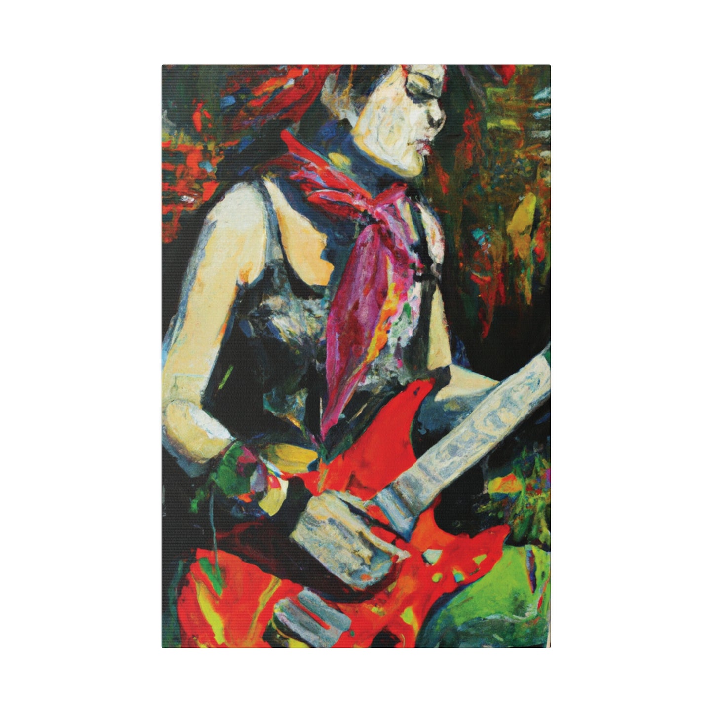 7203Q - Rockstar Oil Painting Style Print | Poster | Home Decor | Wall Art | Music Art | Canvas