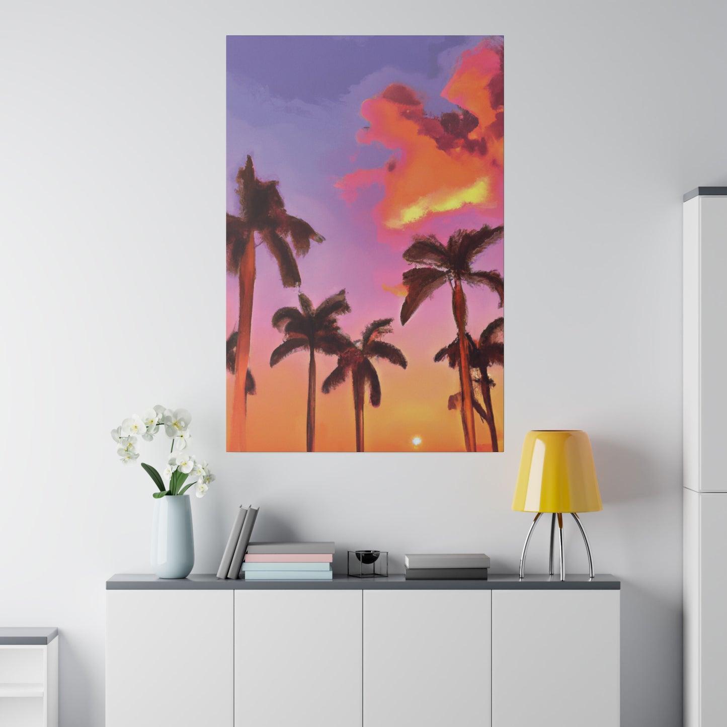 7518V - Miami Beach Sunset Painting Print | Miami | Beach | Sunset | Poster | Home Decor | Wall Art | Canvas