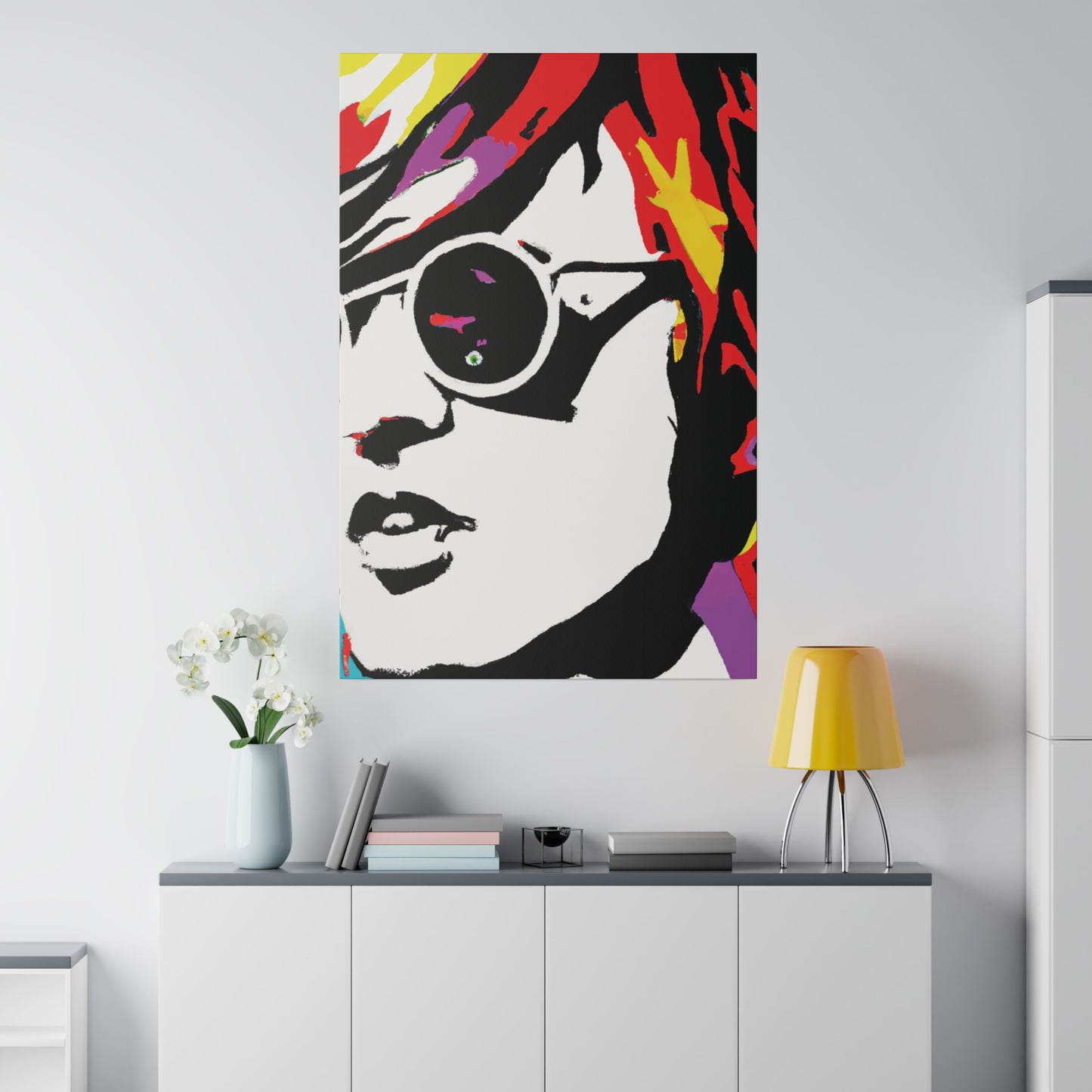 199N - Rockstar Painting Print | Face | Abstract | Poster | Home Decor | Wall Art | Music Art | Canvas