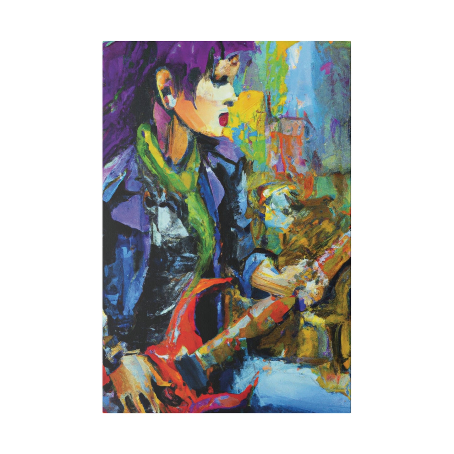 2047V - Rockstar Oil Painting Style Print | Poster | Home Decor | Wall Art | Music Art | Canvas