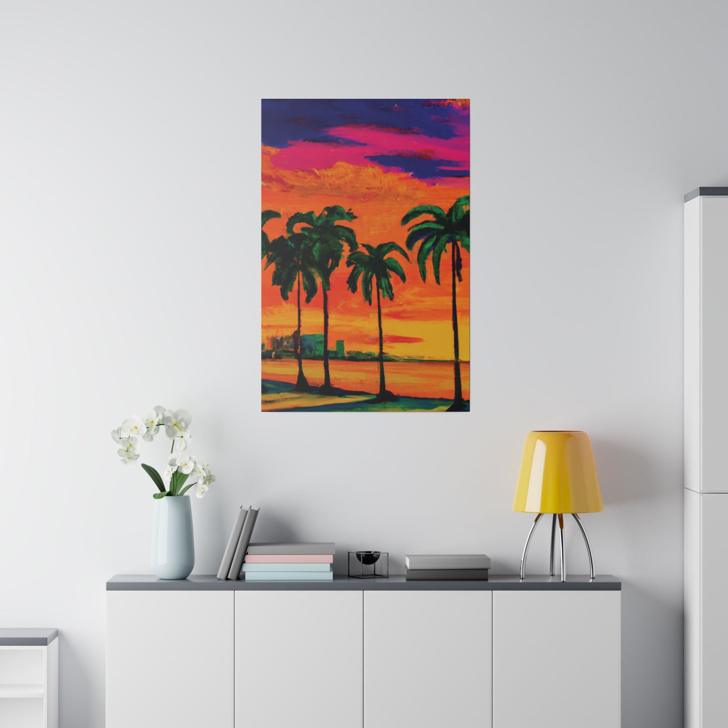 7389Y - Miami Beach Sunset Painting Print | Miami | Beach | Sunset | Poster | Home Decor | Wall Art | Canvas