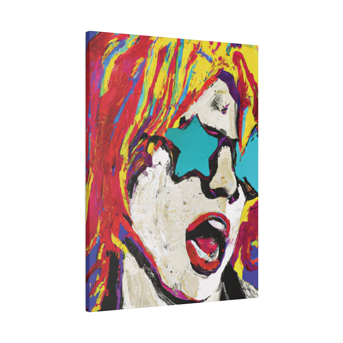 8876G - Rockstar Painting Print | Face | Abstract | Poster | Home Decor | Wall Art | Music Art | Canvas