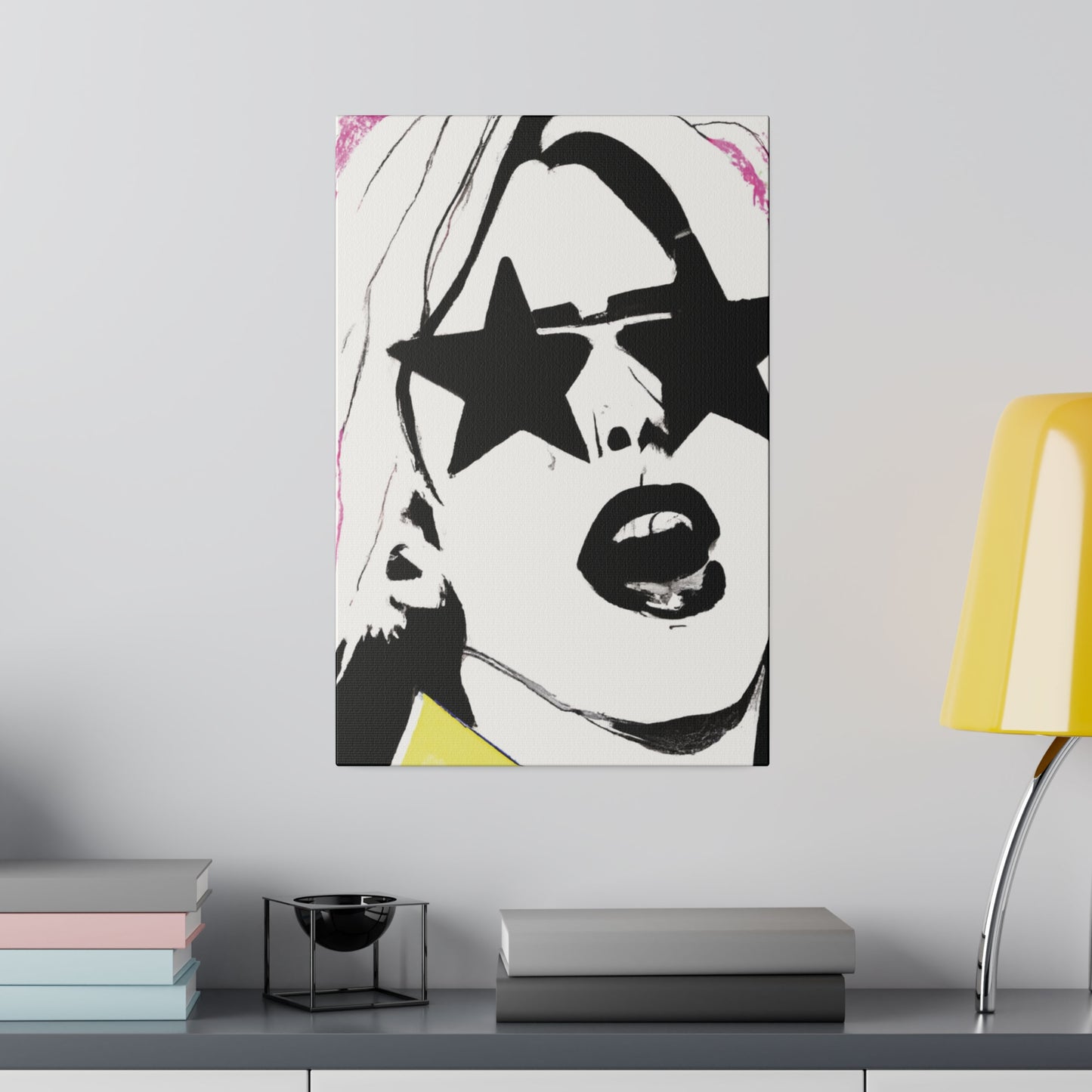 9438E - Rockstar Painting Print | Face | Abstract | Poster | Home Decor | Wall Art | Music Art | Canvas