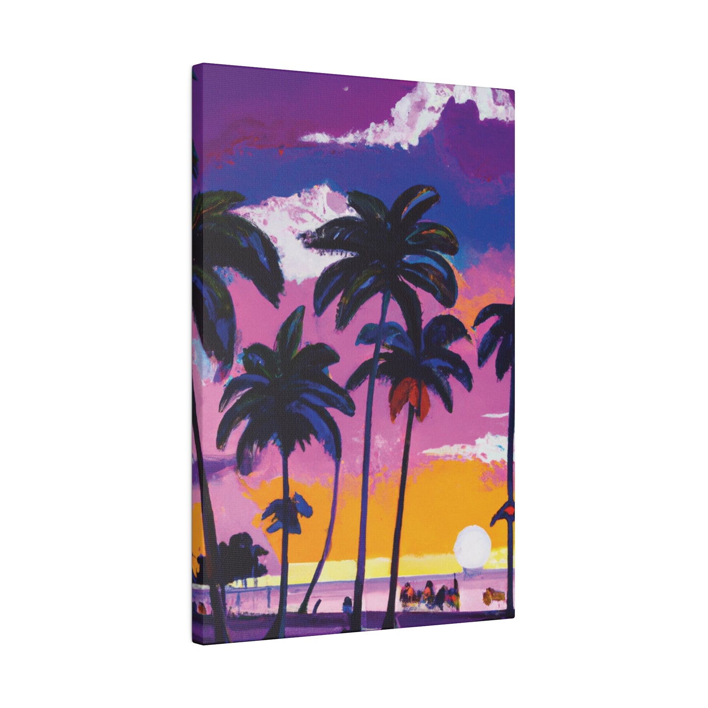 3714A - Miami Beach Sunset Painting Print | Miami | Beach | Sunset | Poster | Home Decor | Wall Art | Canvas