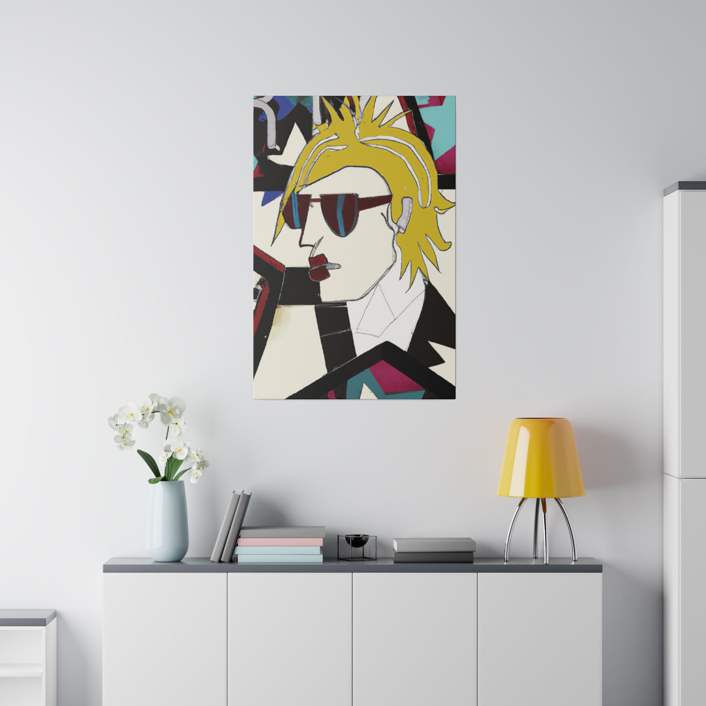 6895N - Rockstar Painting Print | Face | Abstract | Poster | Home Decor | Wall Art | Music Art | Canvas