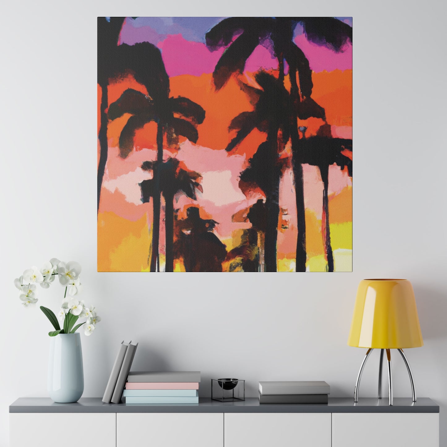 5857E - Miami Beach Sunset Painting Print | Miami | Beach | Sunset | Poster | Home Decor | Wall Art | Canvas