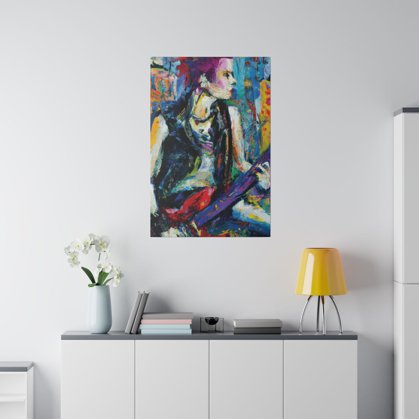 344U - Rockstar Oil Painting Style Print | Poster | Home Decor | Wall Art | Music Art | Canvas