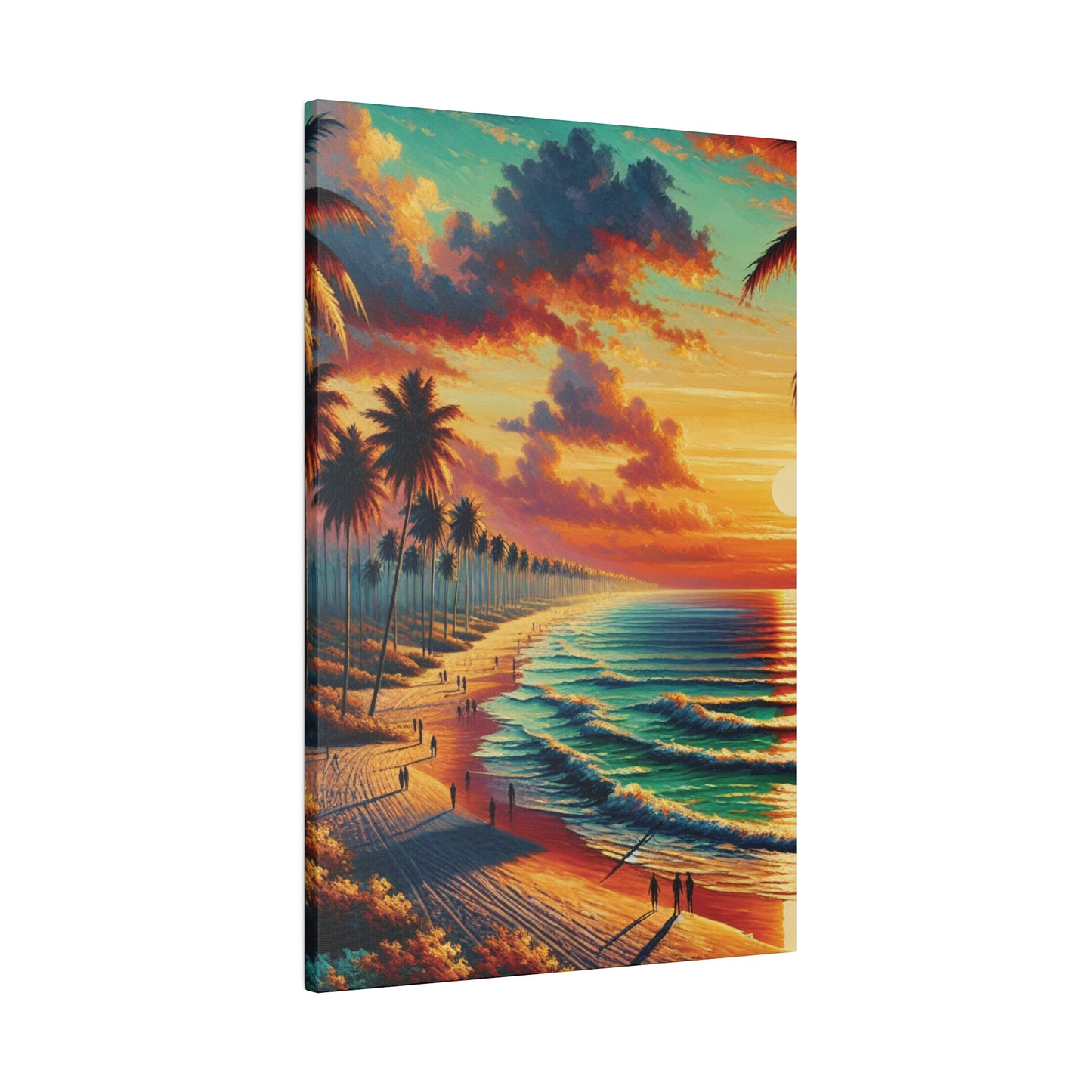 4832K - miami beach art, sunset background, ocean art work, beach art work, sunset designs, miami beach painting, miami beach print