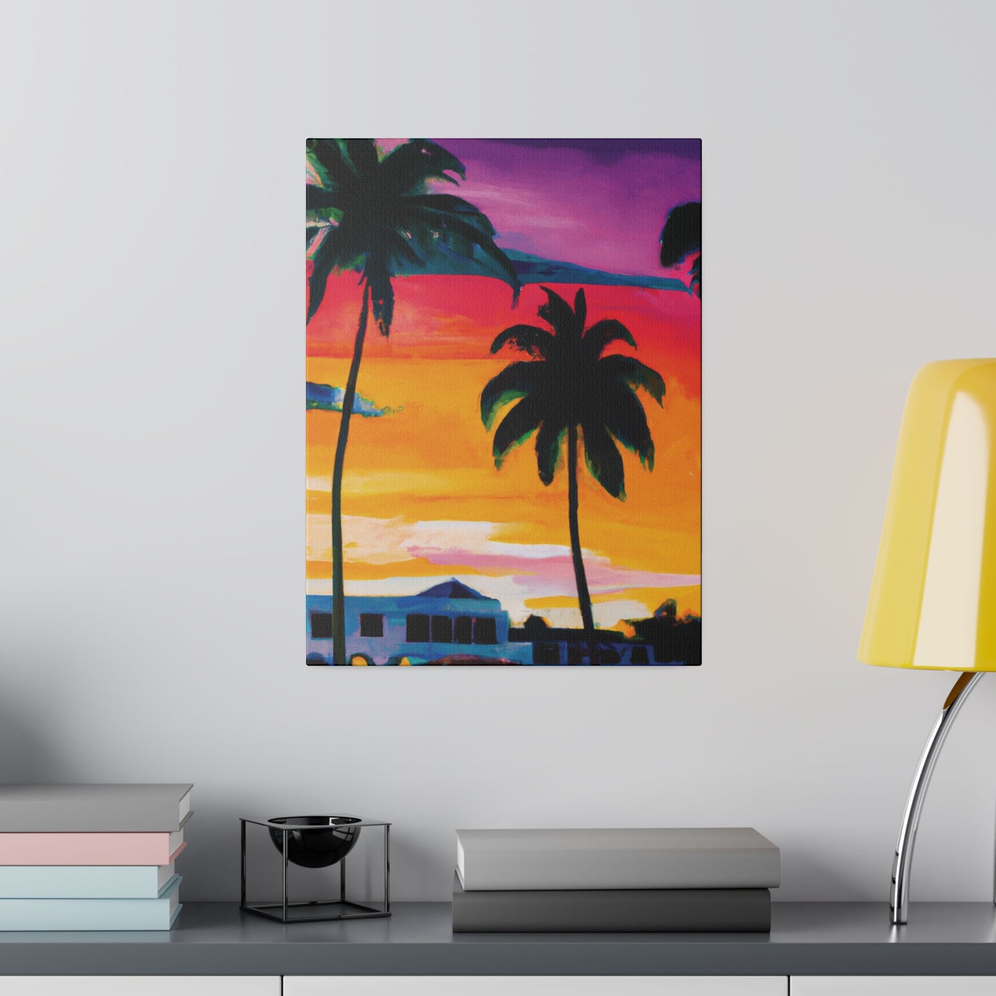 7785F - Miami Beach Sunset Painting Print | Miami | Beach | Sunset | Poster | Home Decor | Wall Art | Canvas