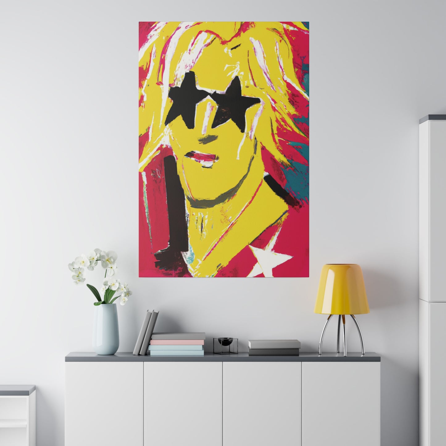 5263T - Rockstar Painting Print | Face | Abstract | Poster | Home Decor | Wall Art | Music Art | Canvas