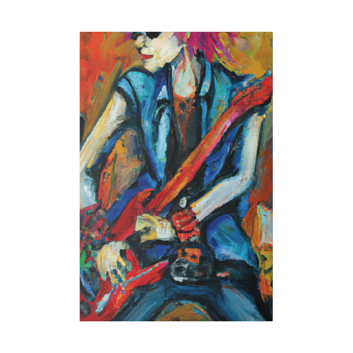 3B67 - Rockstar Oil Painting Style Print | Poster | Home Decor | Wall Art | Music Art | Canvas