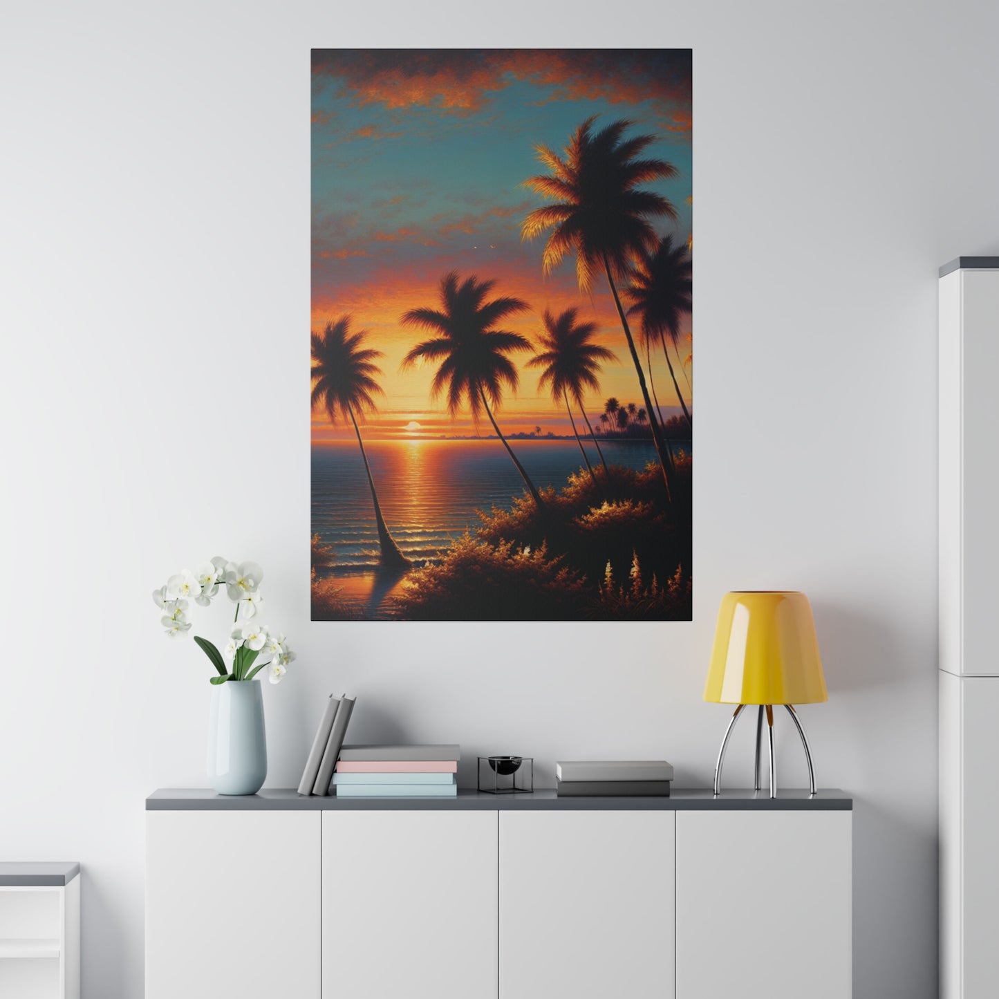 7485J - miami beach art, sunset background, ocean art work, beach art work, sunset designs, miami beach painting, miami beach print