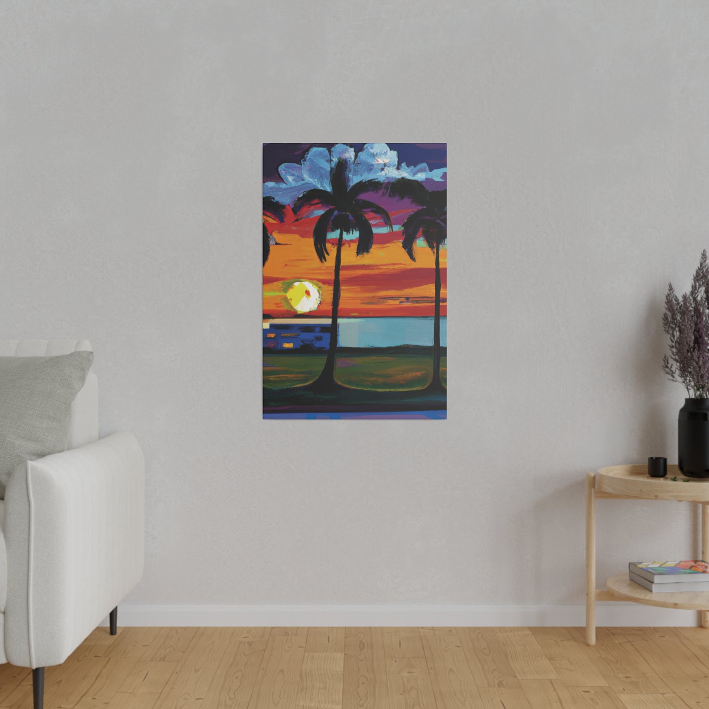 1676M - Miami Beach Sunset Painting Print | Miami | Beach | Sunset | Poster | Home Decor | Wall Art | Canvas