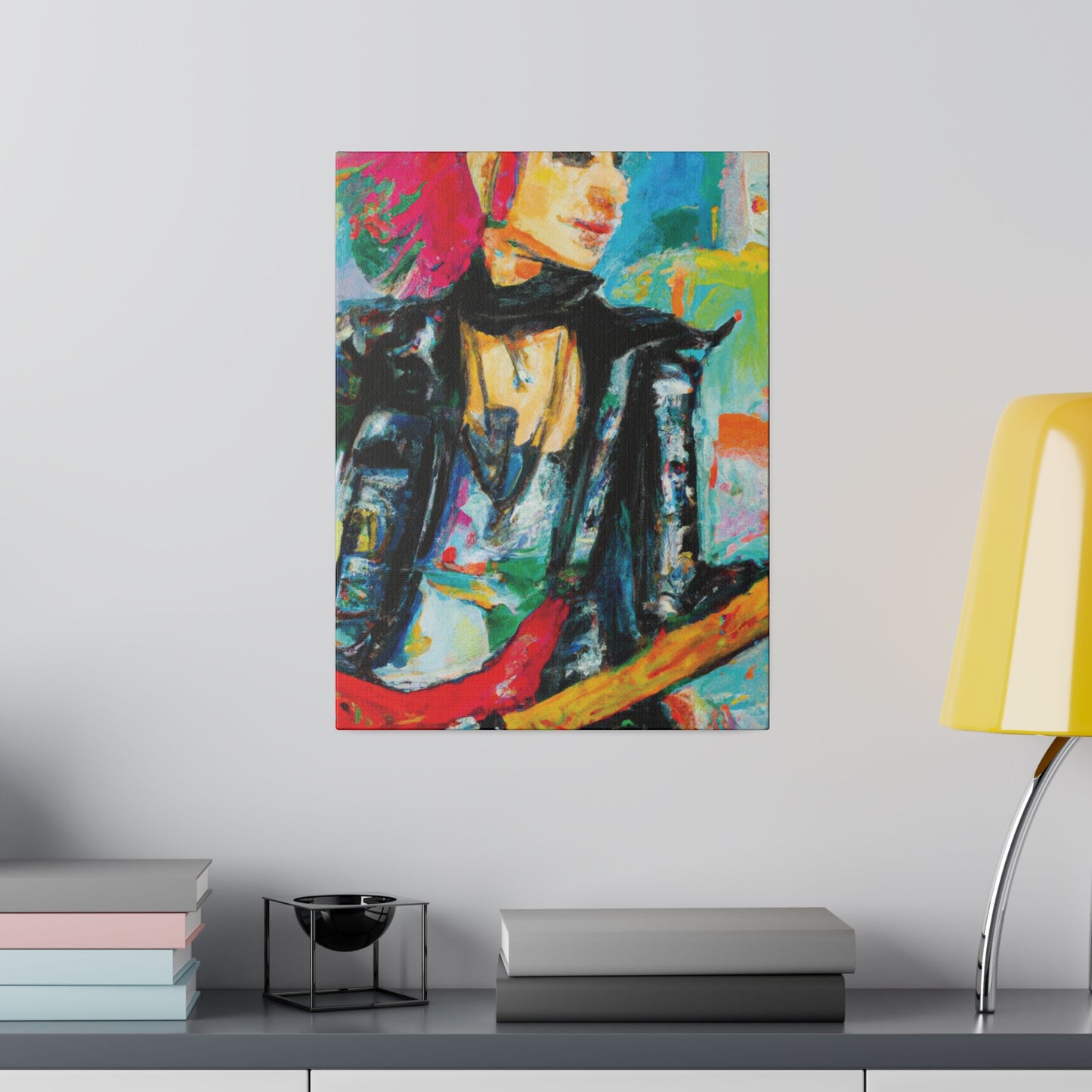 9554L - Rockstar Oil Painting Style Print | Poster | Home Decor | Wall Art | Music Art | Canvas