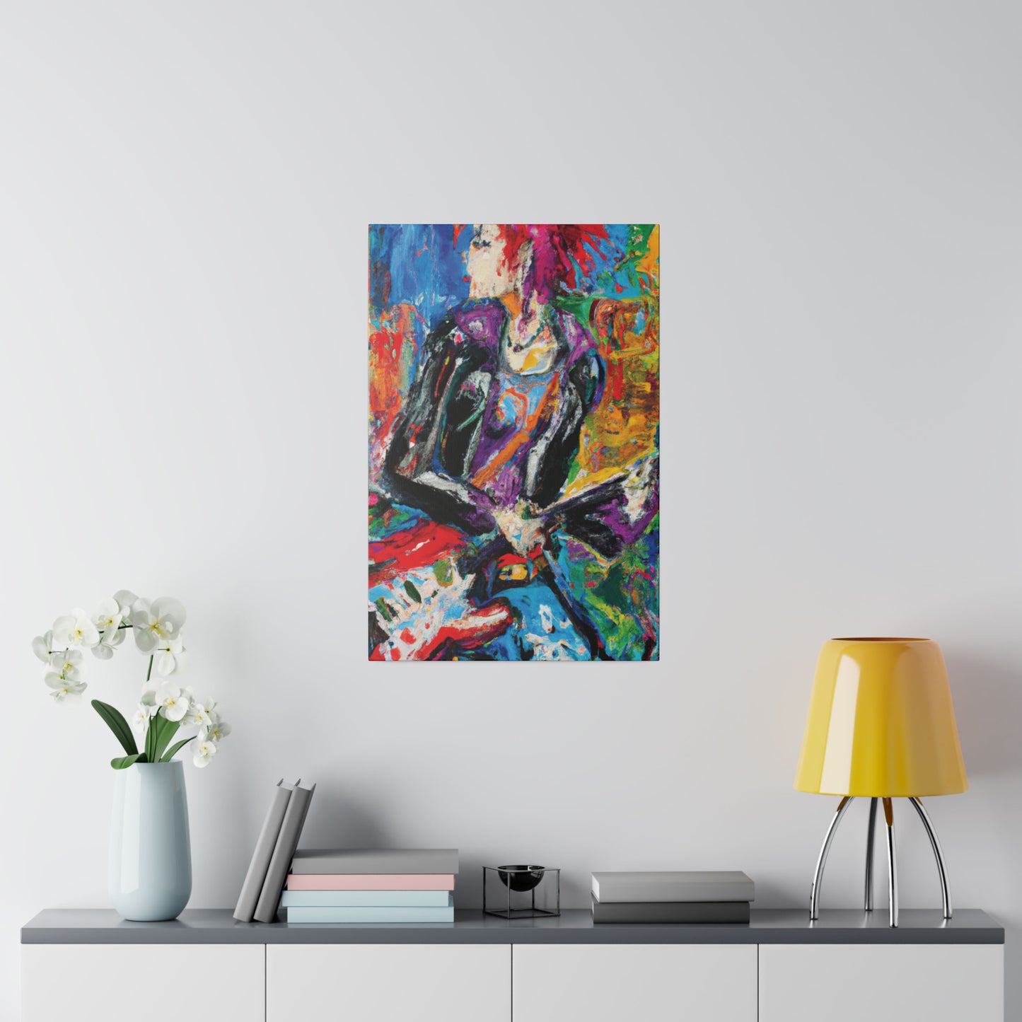 7254X - Rockstar Oil Painting Style Print | Poster | Home Decor | Wall Art | Music Art | Canvas