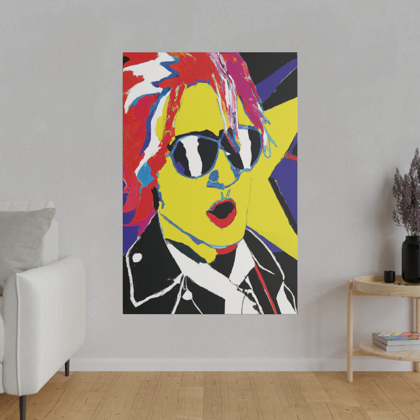 7348X - Rockstar Painting Print | Face | Abstract | Poster | Home Decor | Wall Art | Music Art | Canvas