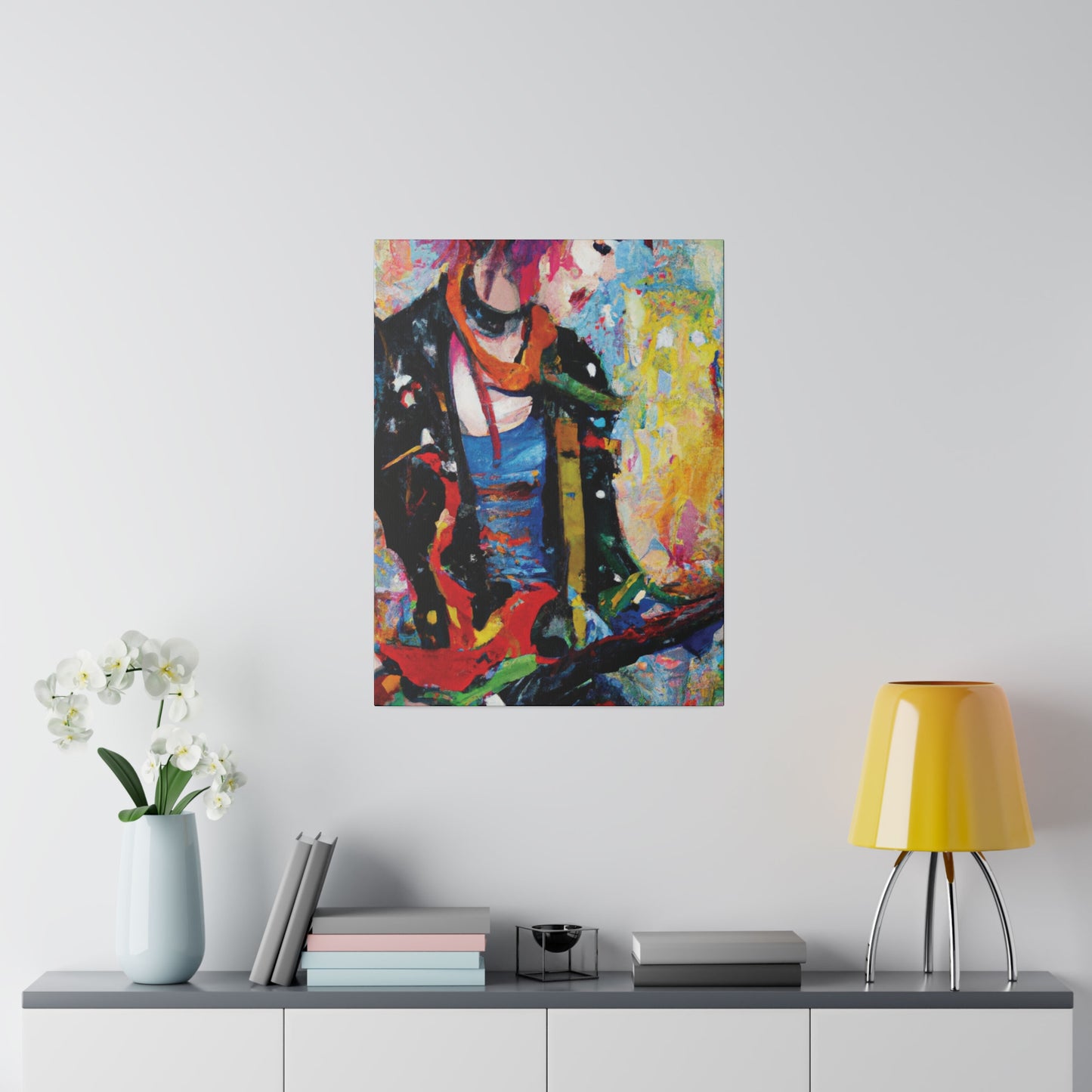 3151J - Rockstar Oil Painting Style Print | Poster | Home Decor | Wall Art | Music Art | Canvas